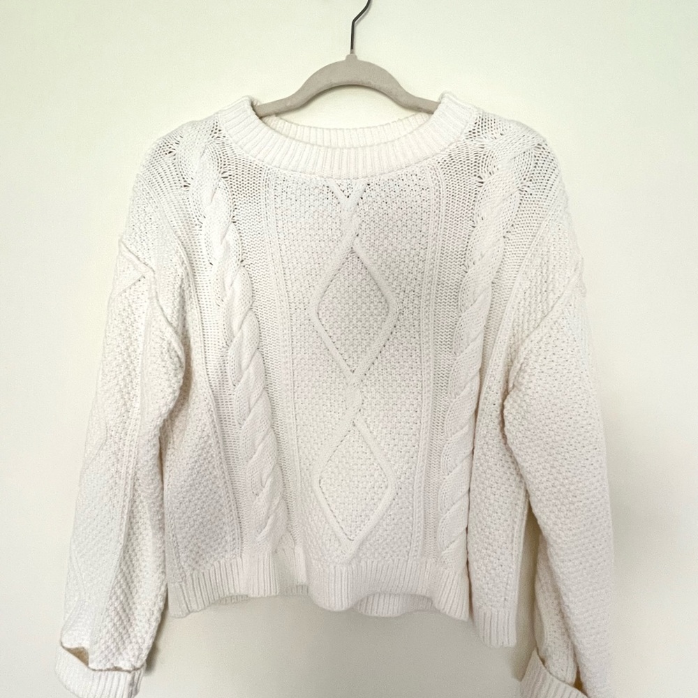 Quince Cream Cable Knit Sweater - Picture 2 of 8